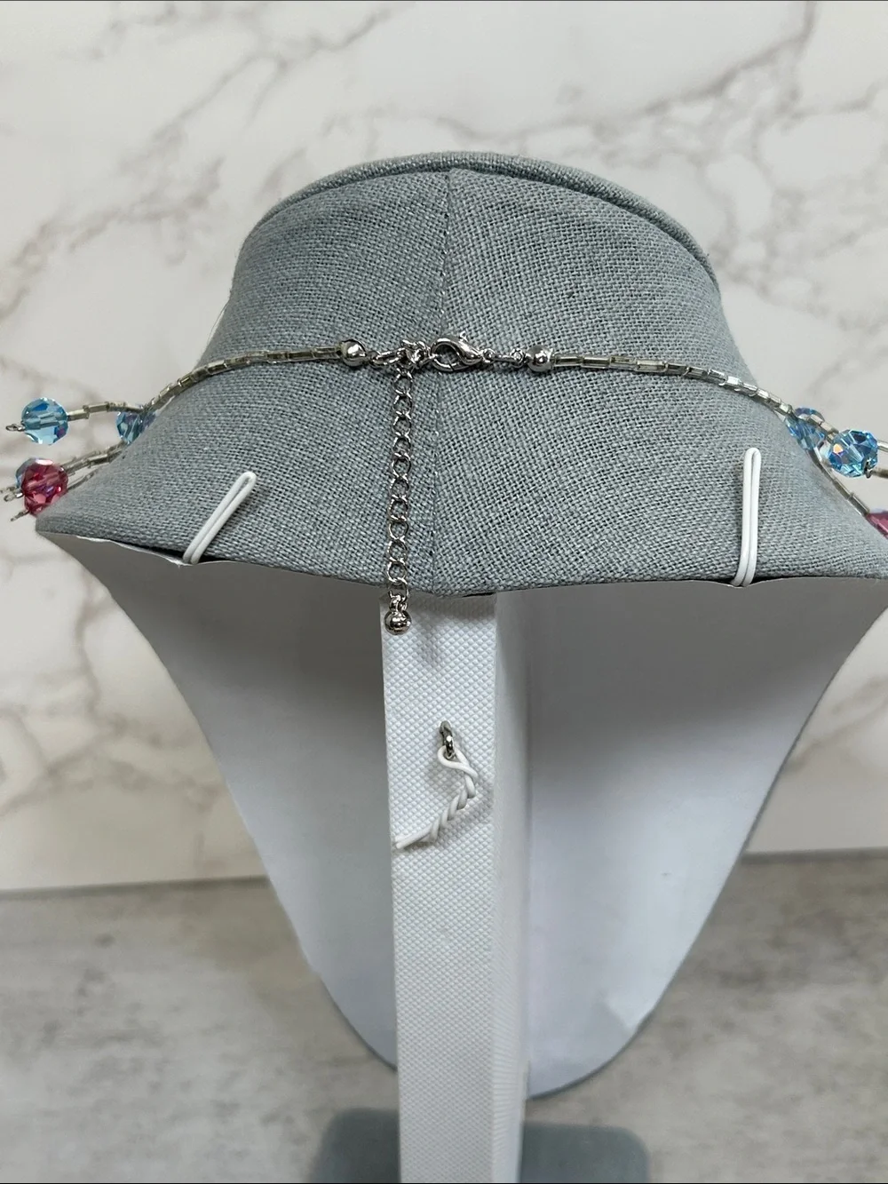 Crystal Branch Necklace in Blue and Pink